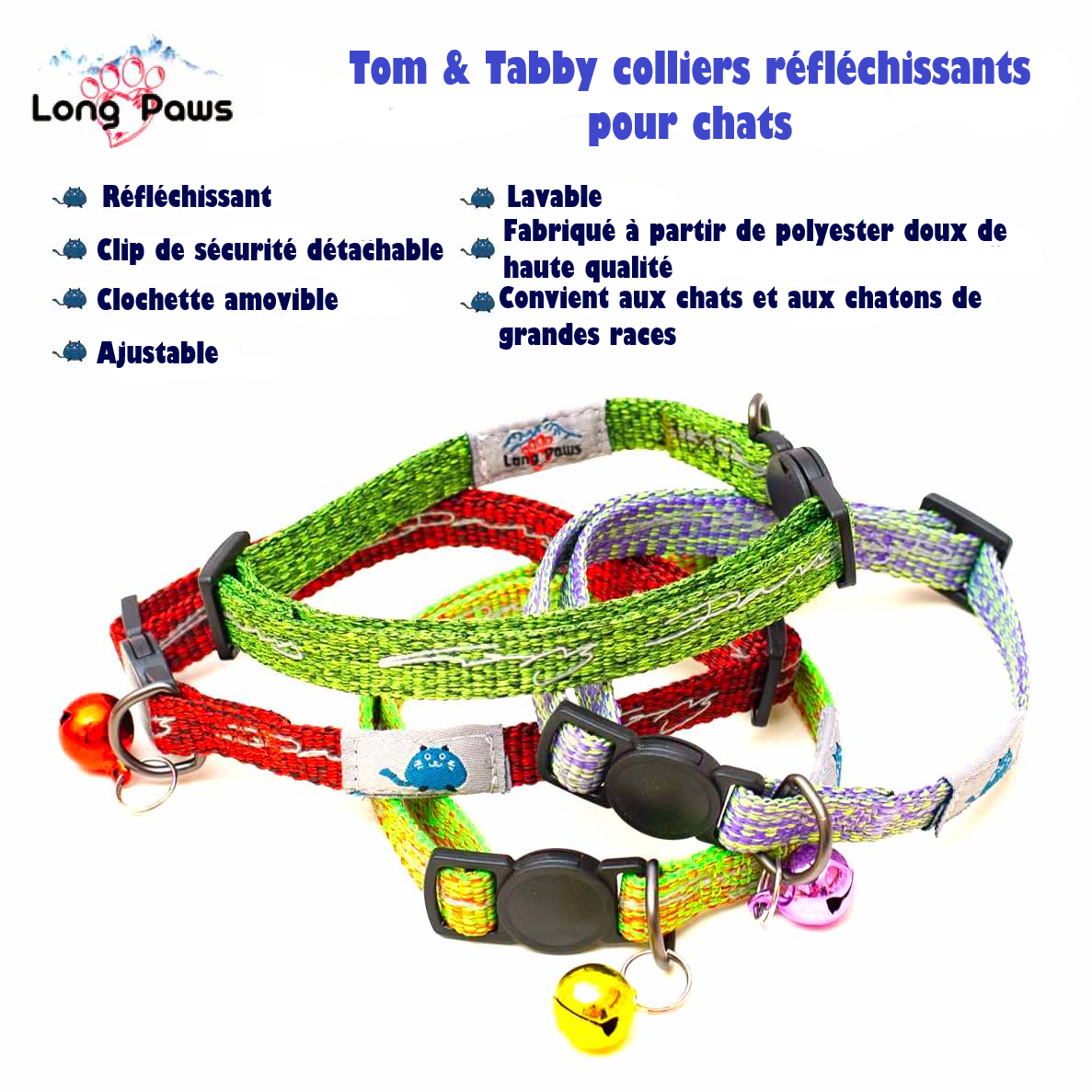 Colliers pour chats - Tom & Tabby - Long Paws - Détails