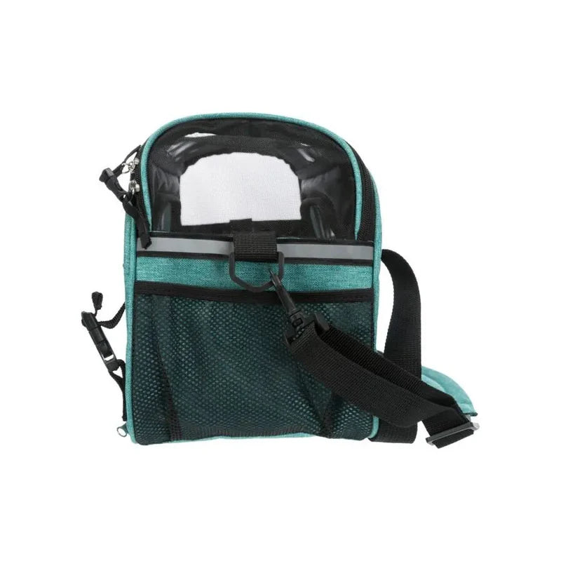 Sac de transport souple Pour petits chiens et chats jusqu'à 7kg - Madison Trixie - Couleur bleu/vert - Filet autre côté