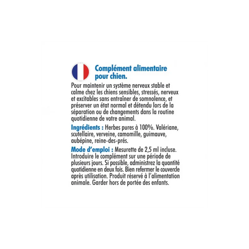Complément alimentaire naturel pour chien tranquility 125gr - Hilton Herbs -ingrédients
