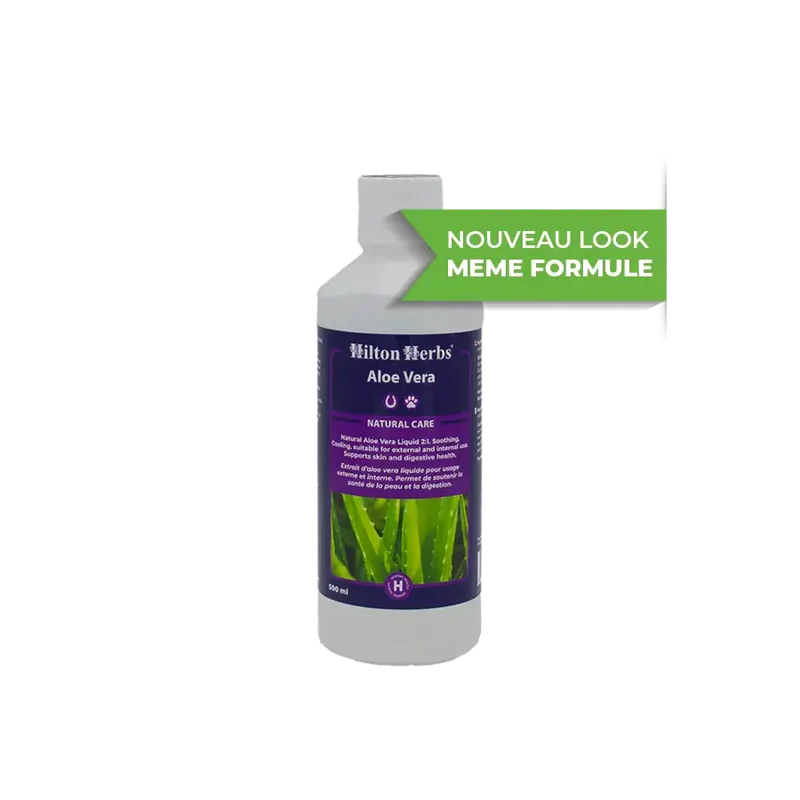 Complément alimentaire et produit de soin Aloe Vera liquide - Chiens, chats et chevaux + Hitlon Herbs - 500ml 