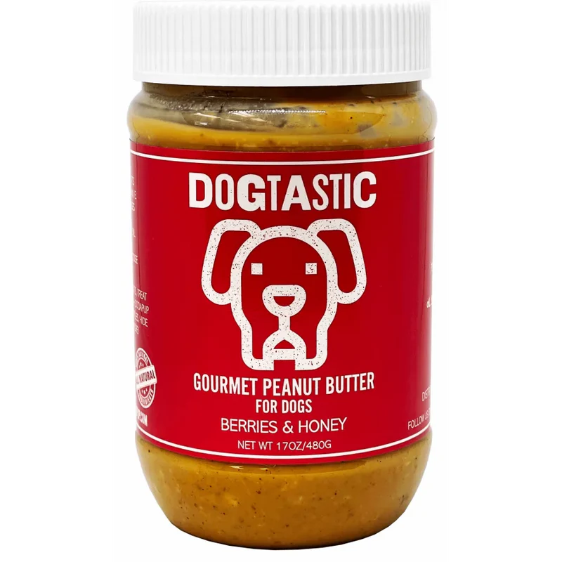 Beurre de cacahuètes pour chiens - Dogtastic - Fruits rouges et miel - 480 grammes 