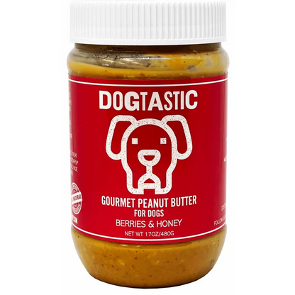Beurre de cacahuètes pour chiens - Dogtastic - Fruits rouges et miel - 480 grammes 