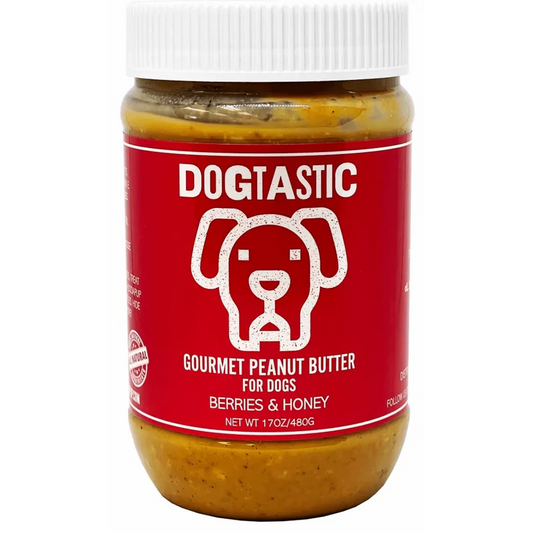 Beurre de cacahuètes pour chiens - Dogtastic - Fruits rouges et miel - 480 grammes 