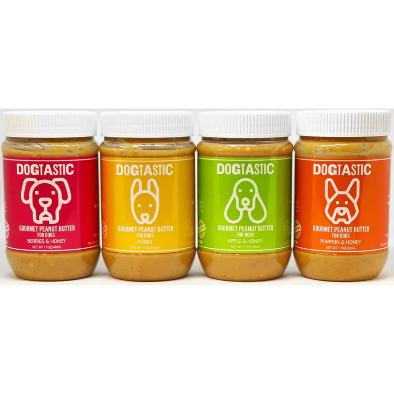Beurre de cacahuètes pour chiens - Dogtastic - 4 saveurs - 480 grammes 
