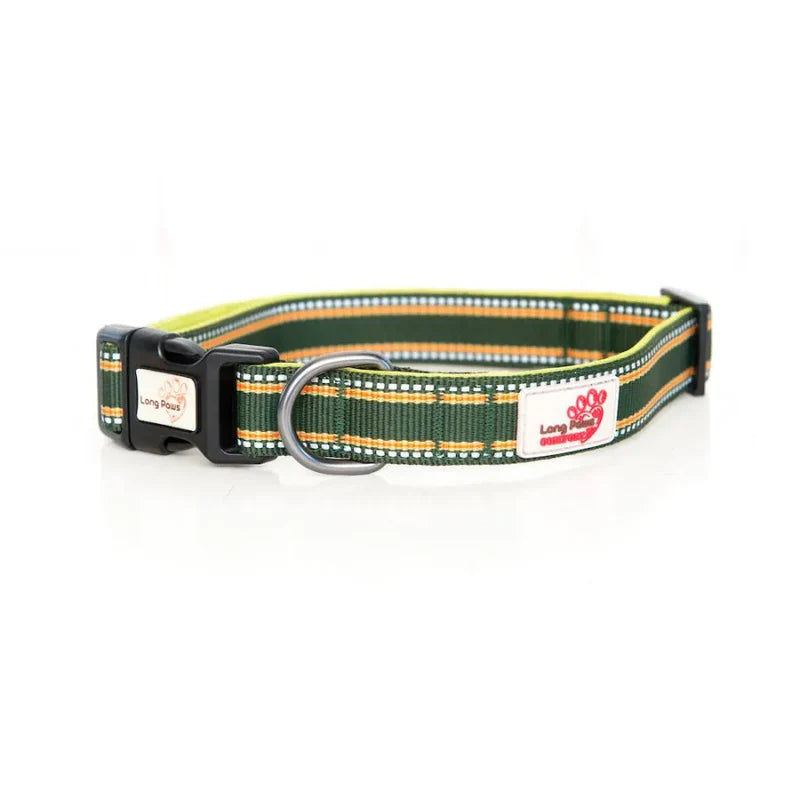 Collier pour chiens réfléchissant - Comfort Long Paws - Vert 