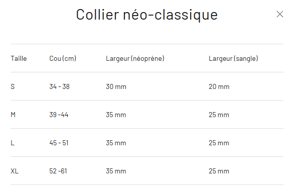 Collier pour chiens ultra confort avec sa doublure néoprène - Neo Classic -Eydog - Différents coloris - Guide des tailles 