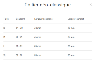 Collier pour chiens ultra confort avec sa doublure néoprène - Neo Classic -Eydog - Différents coloris - Guide des tailles 