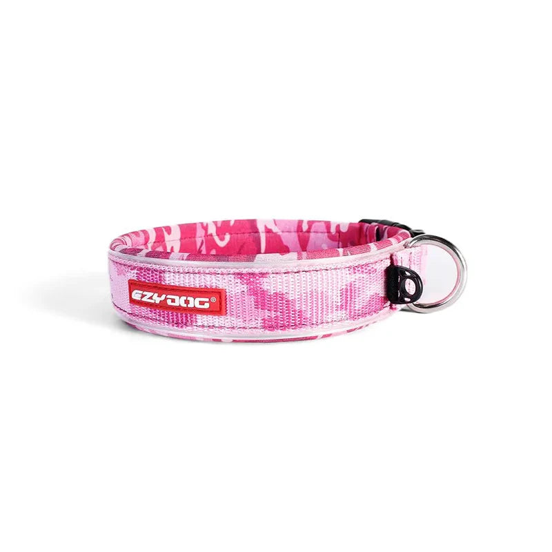 Collier pour chiens ultra confort avec sa doublure néoprène - Neo Classic -Eydog - Différents coloris - 5 tailles - Rose camouflage 
