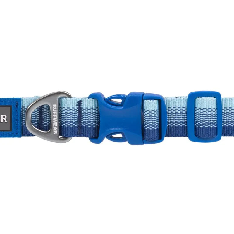 Collier pour chiens - Front Range Ruffwear - 2 coloris - Anneau de laisse et silencieux de médaille - Bleu - Détails clip 