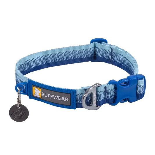 Collier pour chiens - Front Range Ruffwear - 2 coloris - Anneau de laisse et silencieux de médaille - Bleu