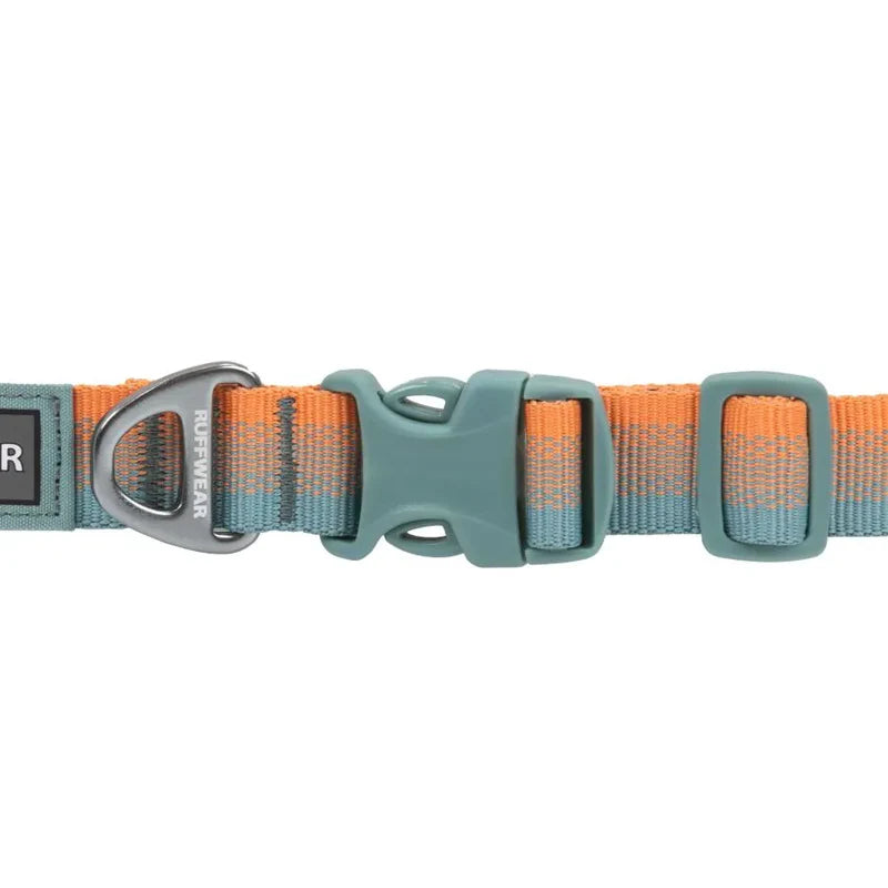 Collier pour chiens - Front Range Ruffwear - 2 coloris - Anneau de laisse et silencieux de médaille - Orange détail clip