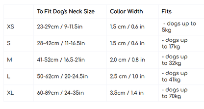 Collier pour chiens réfléchissant - Urban Trek - Long Paws - Noir, Jaune fluo, Rouge - Tailles XS, S, M, L - Guide des tailles 