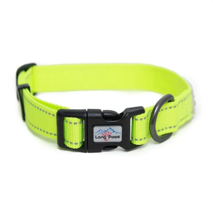 Collier pour chiens réfléchissant - Urban Trek - Long Paws - Jaune fluo - Tailles XS, S, M, L