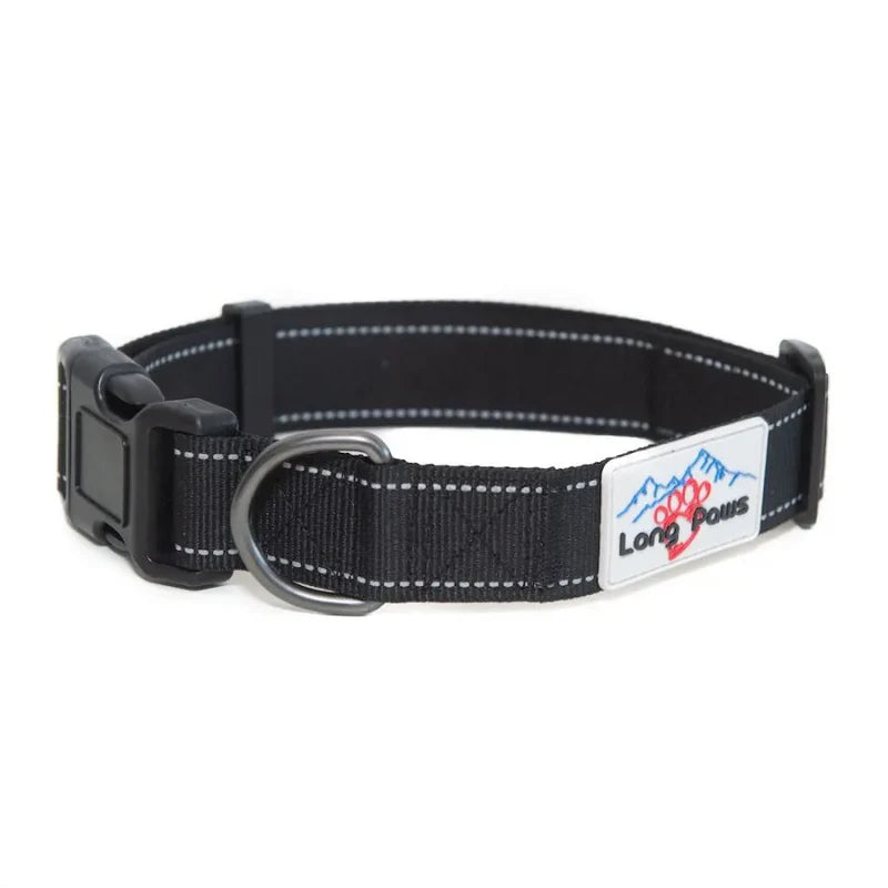 Collier pour chiens réfléchissant - Urban Trek - Long Paws - Noir - Tailles XS, S, M, L