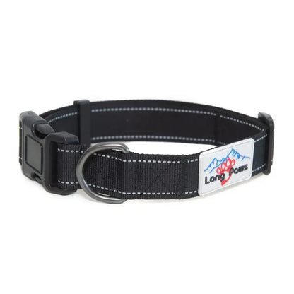 Collier pour chiens réfléchissant - Urban Trek - Long Paws - Noir - Tailles XS, S, M, L