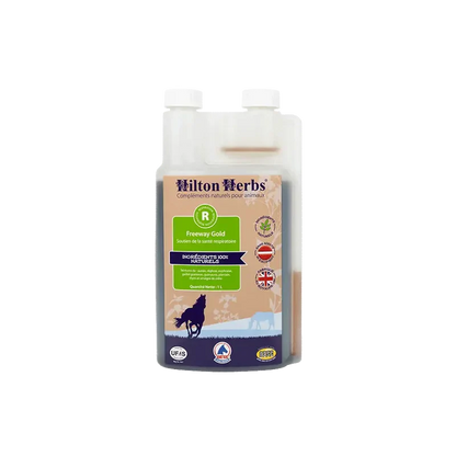 Complément alimentaire naturel liquide pour chevaux  Freeway Gold - Système respiratoire - Hilton Herbs - 1 litre 