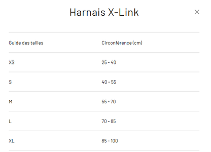 Harnais pour chiens confortable - X-Link -Ezydog - 5 tailles - 2 couleurs - 2 points d'attache pour la laisse -Guide des tailles 