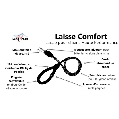 Laisse pour chiens - Comfort - Long Paws - 120cm - Détails 