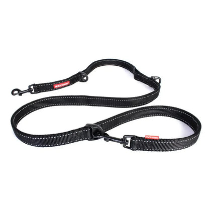 Laisse multipositions pour chiens - Vario 6 - Ezydog - 100cm à 159cm - Différents coloris - 6 façons de l'utiliser - Noire