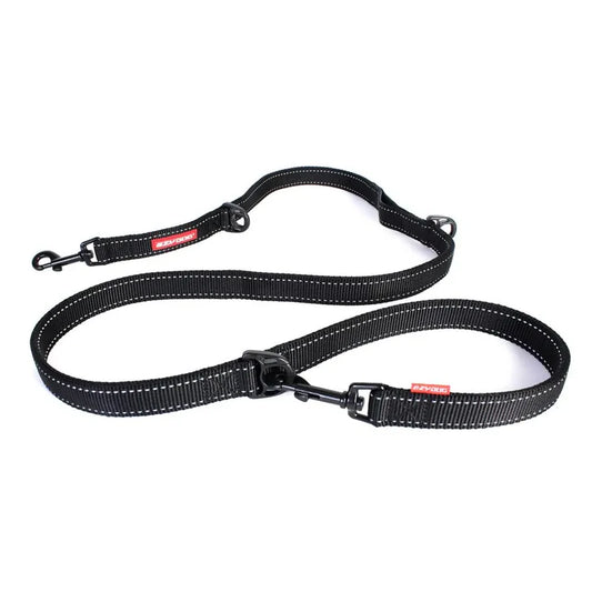 Laisse multipositions pour chiens - Vario 6 - Ezydog - 100cm à 159cm - Différents coloris - 6 façons de l'utiliser - Noire