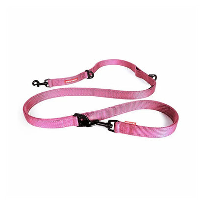 Laisse multipositions pour chiens - Vario 6 - Ezydog - 100cm à 159cm - Différents coloris - 6 façons de l'utiliser - Rose