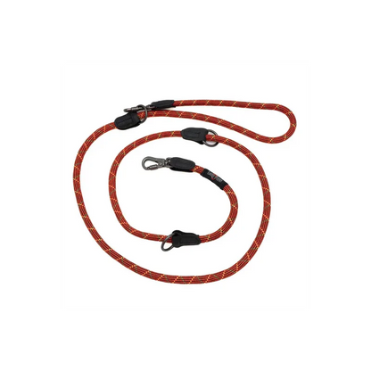 Laisse d'éducation canine et entraînement des chiens - Long Paws - Noir et orange ou rouge et orange - Réglable de 100cm à 200cm - Version rouge et orange 
