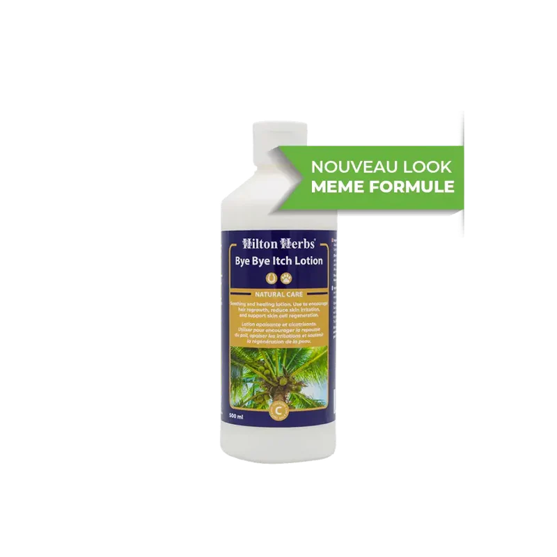 Lotion apaisante et cicatrisante pour chiens et chevaux - Bye bye itch lotion Hilton Herbs - 500ml 