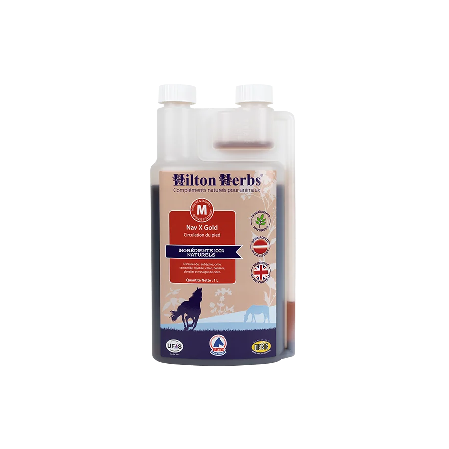 Complément alimentaire liquide naturel pour chevaux - Circulation du pied  - Hilton Herbs - 1 litre
