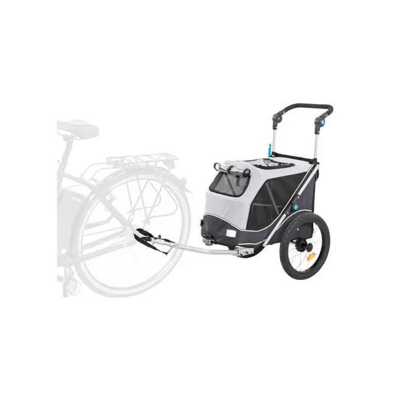 Remorque de vélo pour chiens jusqu'à 15kg - Trixie- Sans option poignée poussette - Visuel avec vélo 