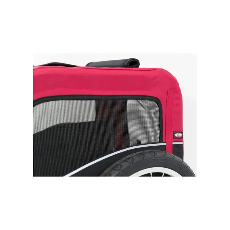 Remorque vélo pour chiens jusqu'à 30kg - Rouge et noire - Trixie - Fenêtres moustiquaires 