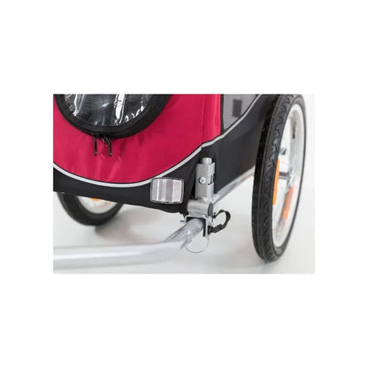 Remorque vélo pour chiens jusqu'à 30kg - Rouge et noire - Trixie - Phares réfléchissants 