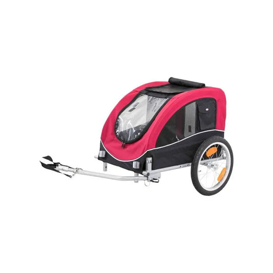 Remorque vélo pour chiens jusqu'à 30kg - Rouge et noire - Trixie 