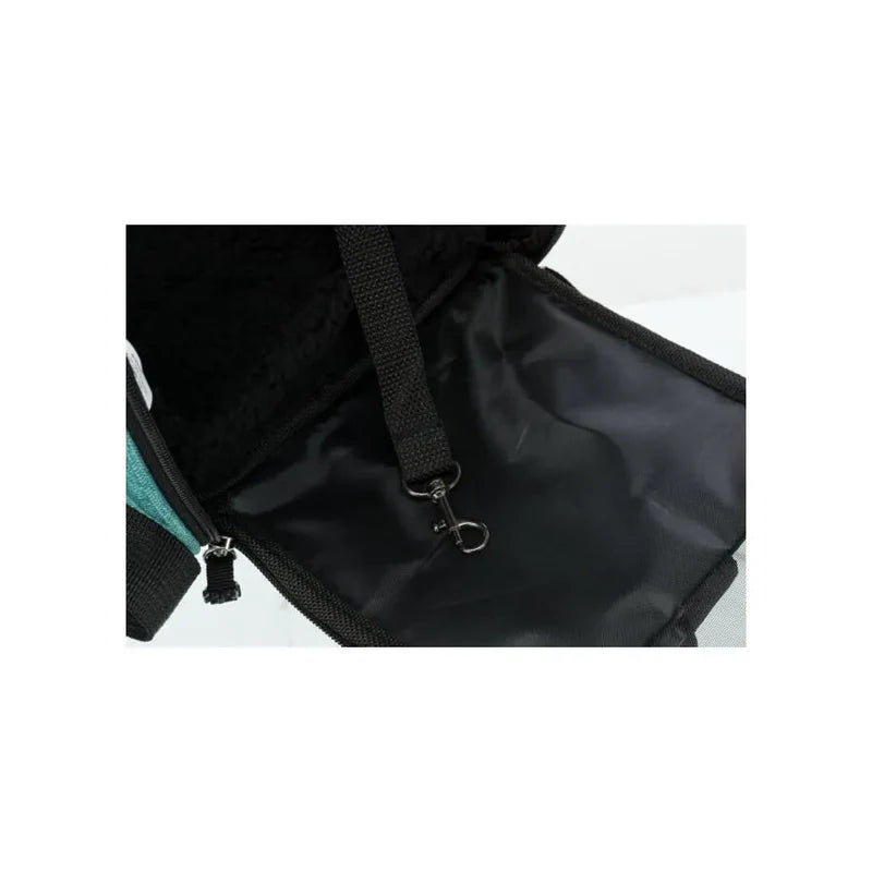 Sac de transport souple  Pour petits chiens et chats jusqu'à 7kg - Madison Trixie - Couleur bleu/vert - Attache intérieure 