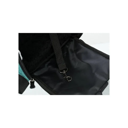 Sac de transport souple  Pour petits chiens et chats jusqu'à 7kg - Madison Trixie - Couleur bleu/vert - Attache intérieure 