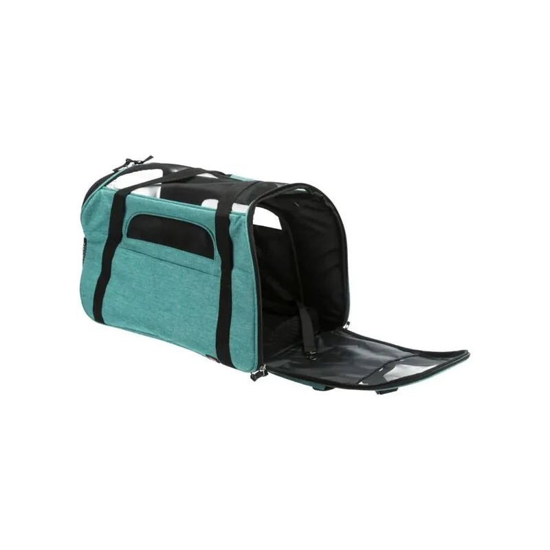 Sac de transport souple  Pour petits chiens et chats jusqu'à 7kg - Madison Trixie - Couleur bleu/vert - Grande ouverture 