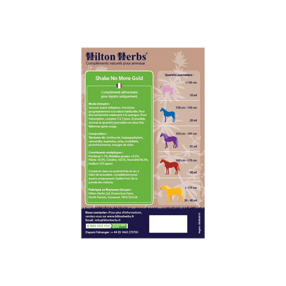Complément alimentaire liquide pour chevaux - Allergies et soleil - Hilton Herbs - Ingrédients et dosage