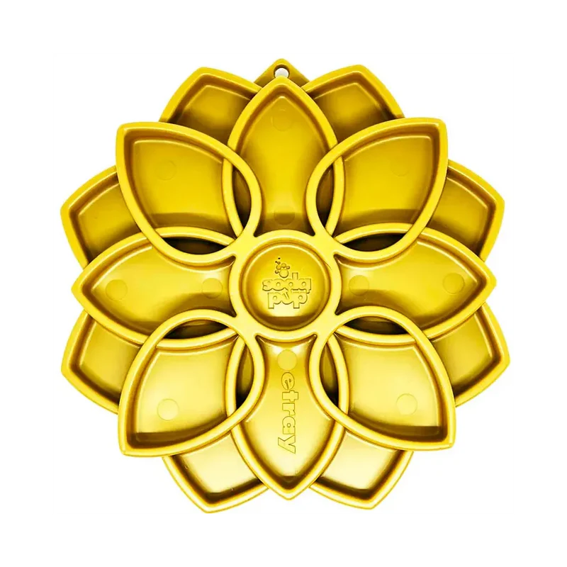 Tapis de léchage pour chiens - Mandala Sodapup - Jaune