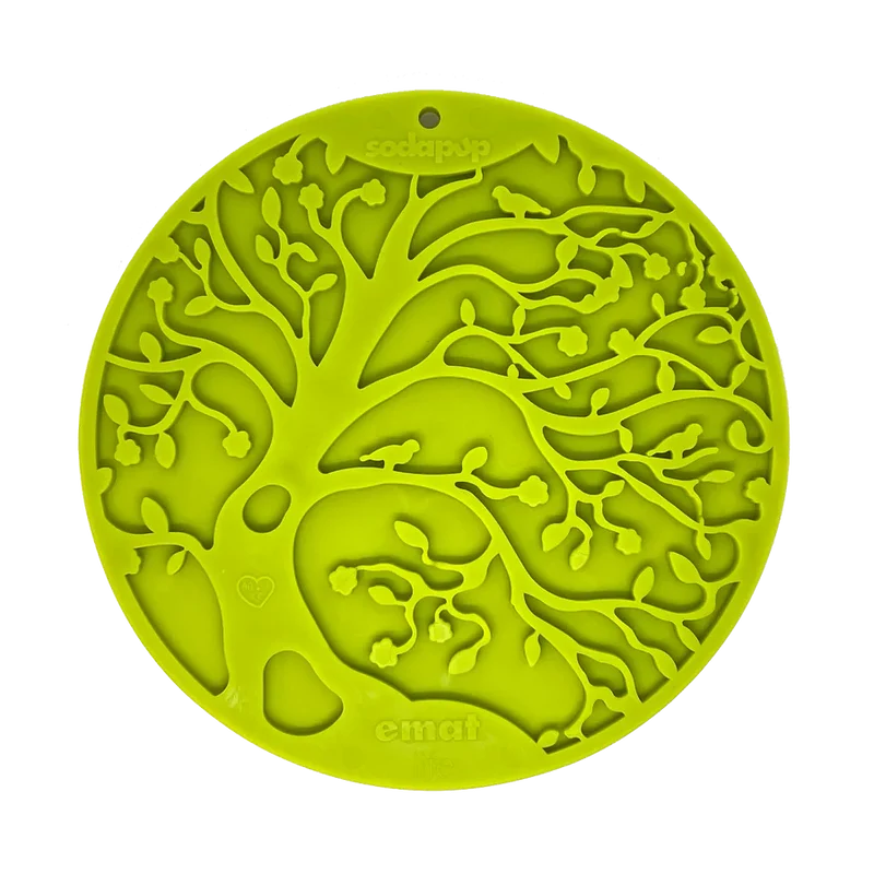 Tapis de léchage pour chiens, avec ventouses pour l'accrocher au mur - Tree Of Life Sodapup - Vert 