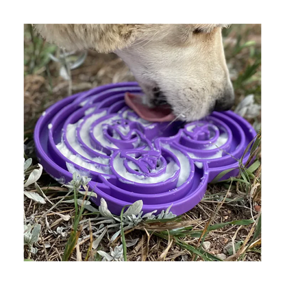 Tapis de léchage pour chiens - Ralenti l'ingestion de la ration - Water Frog Sodapup - Violet ou vert 