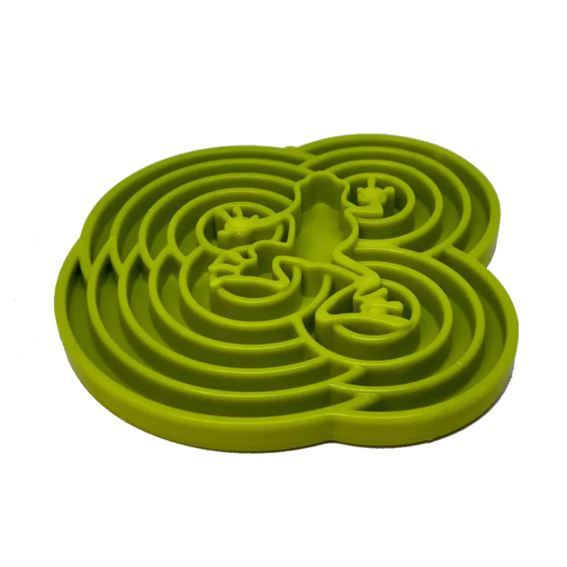Plateau d'enrichissement pour chiens - Ralenti l'ingestion de la ration - Water Frog Sodapup - Violet ou vert 