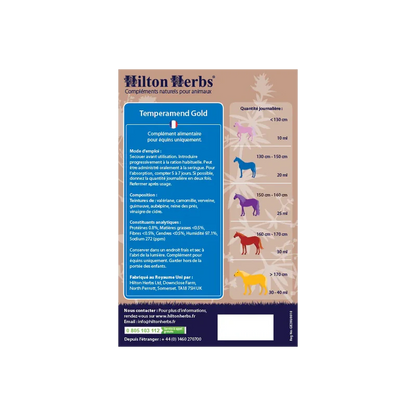 Complément alimentaire naturel liquide pour chevaux - Antistress - Hilton Herbs - Ingrédients et dosage