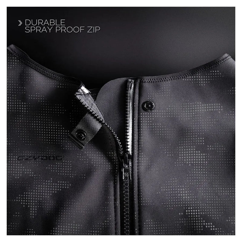 Veste pour chiens coupe-vent avec maintien de chaleur grâce à sa conception unique - Thermax Ezydog - Prêt du corps - 2 coloris - 4 tailles - Détails fermeture 