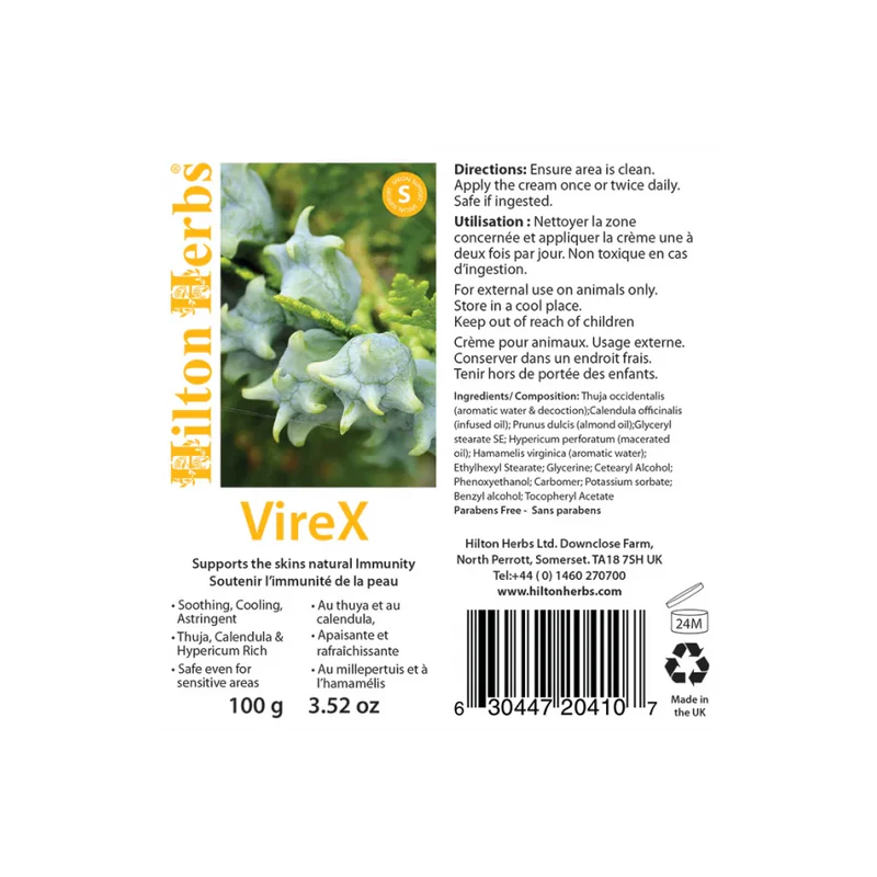 Pommade Virex contre verrues et sarcoïdes - Chiens et chevaux - 100 gr - Hilton Herbs - Utilisation
